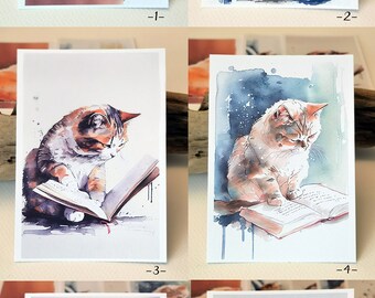 Conjunto de cartões aquarela | Conjunto de 3, 5, 7, 10 | Conjunto de cartões postais | Conjunto de cartão de aniversário | Cartões de felicitações