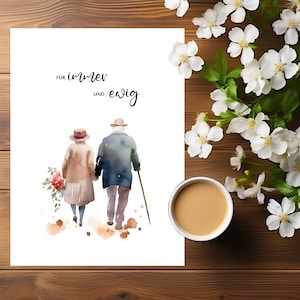 Liebe Postkarte "Für immer und ewig" | Postcard Forever |  Liebevolle Postkarte zum Hochzeit I alles Gute für immer I Liebeskarte für immer
