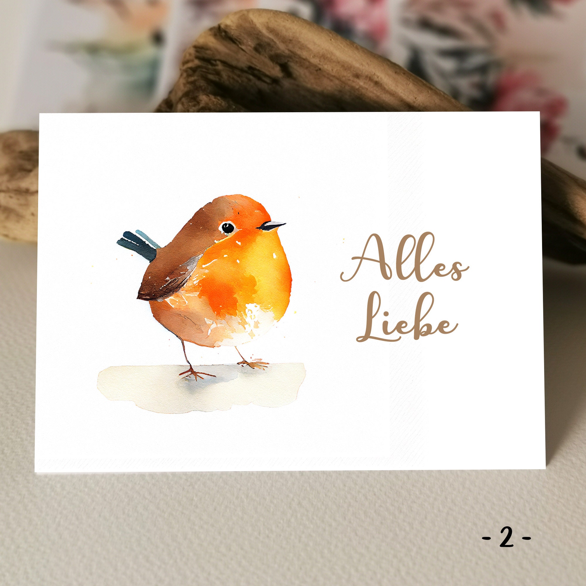 Watercolor Card | Robin Card | Happy Birthday Card | Greeting Cards - Etsy
