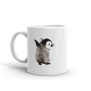 White, Penguin glossy mug, Baby penguins mug, Drinking gift