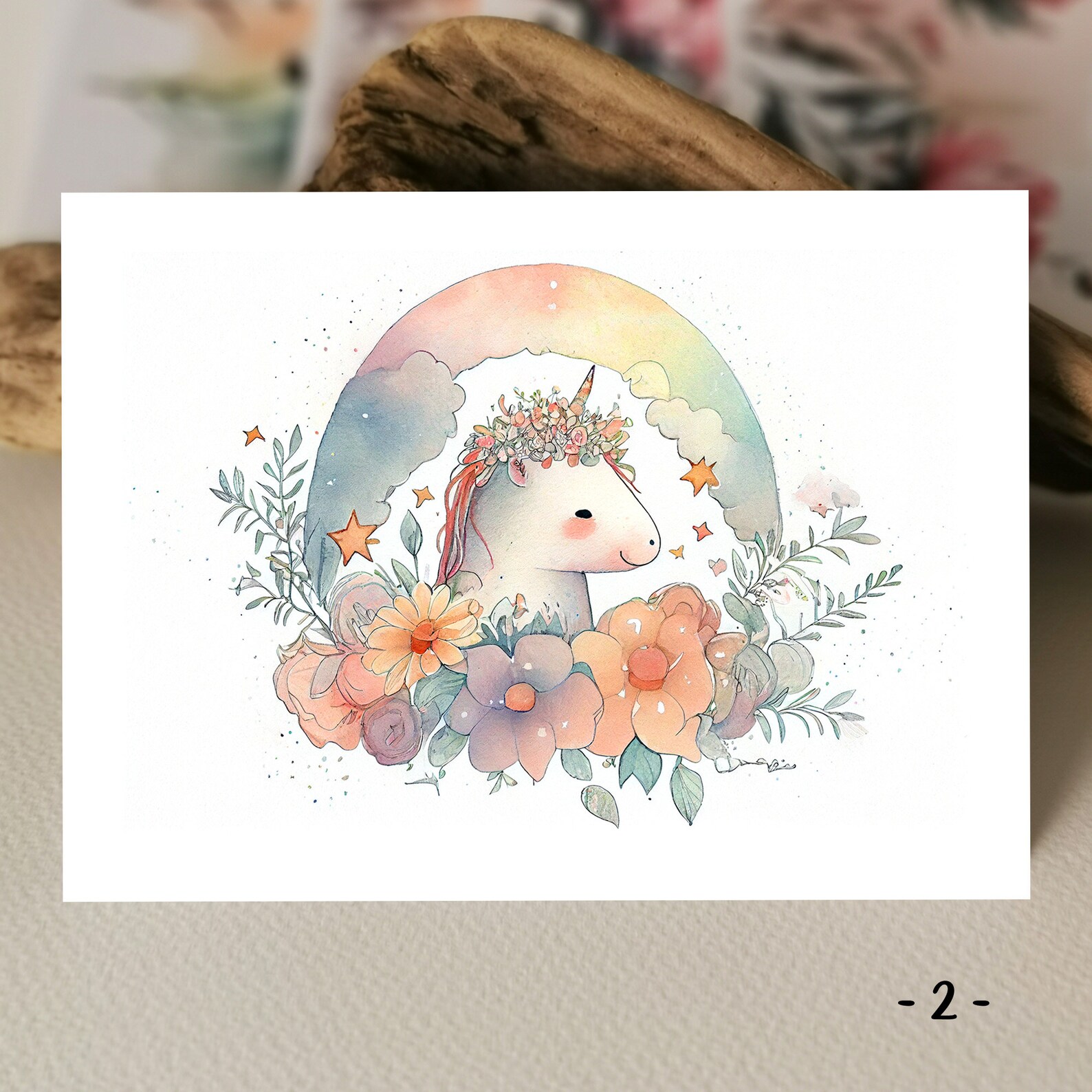 Watercolor Card | Unicorn Happy Birthday | Unicorn Birthday Card ...