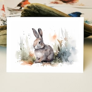 Aquarell Karte | Osterkarte Hase Karte | Ostern Gruß Karte | Frühling Osterkarte |  Liebevoll Geschenk