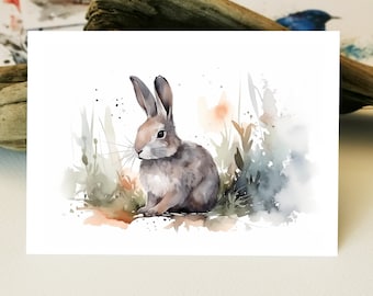 Watercolor card | Easter card bunny card | Easter greeting card | Spring Easter card | Loving gift
