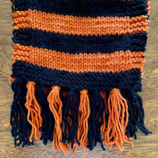 Orange Knit Scarf Etsy