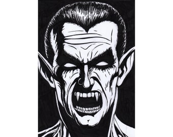 Dracula Drawing | Pen and Ink | A4