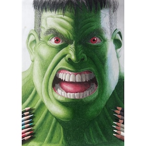 Incredible Hulk Drawing | Colored Pencils