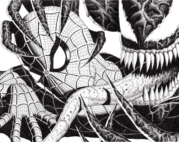 Drawings To Paint & Colour Spiderman - Print Design 030