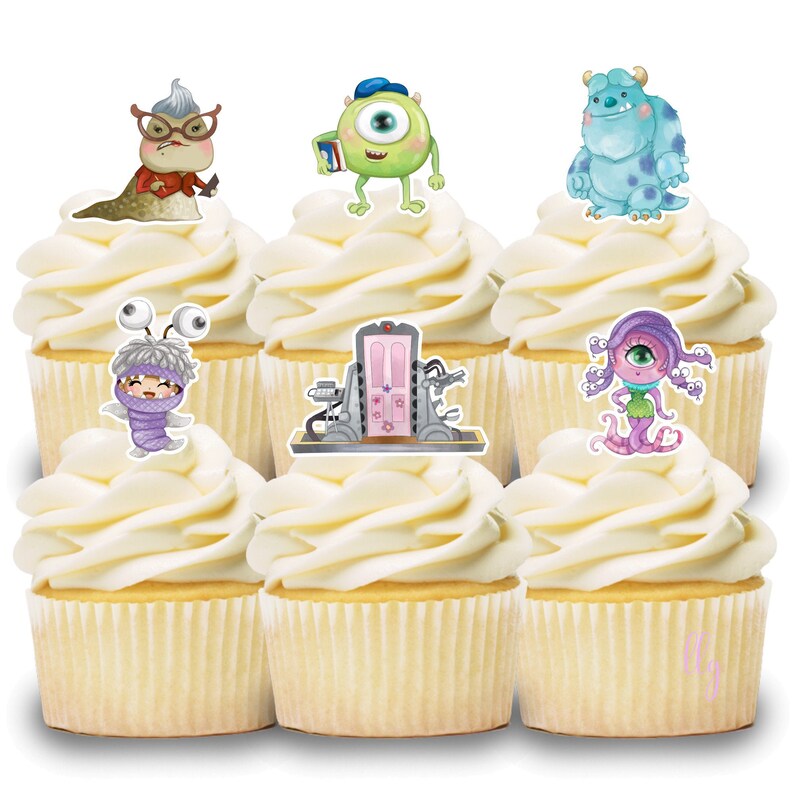 12 Monsters Inc Inspired Cupcake Toppers / Monsters Inc Etsy