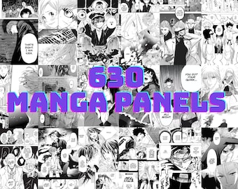 630 Manga Panels (MIX) [Insant Digital Download] Manga/Anime Wall Collage