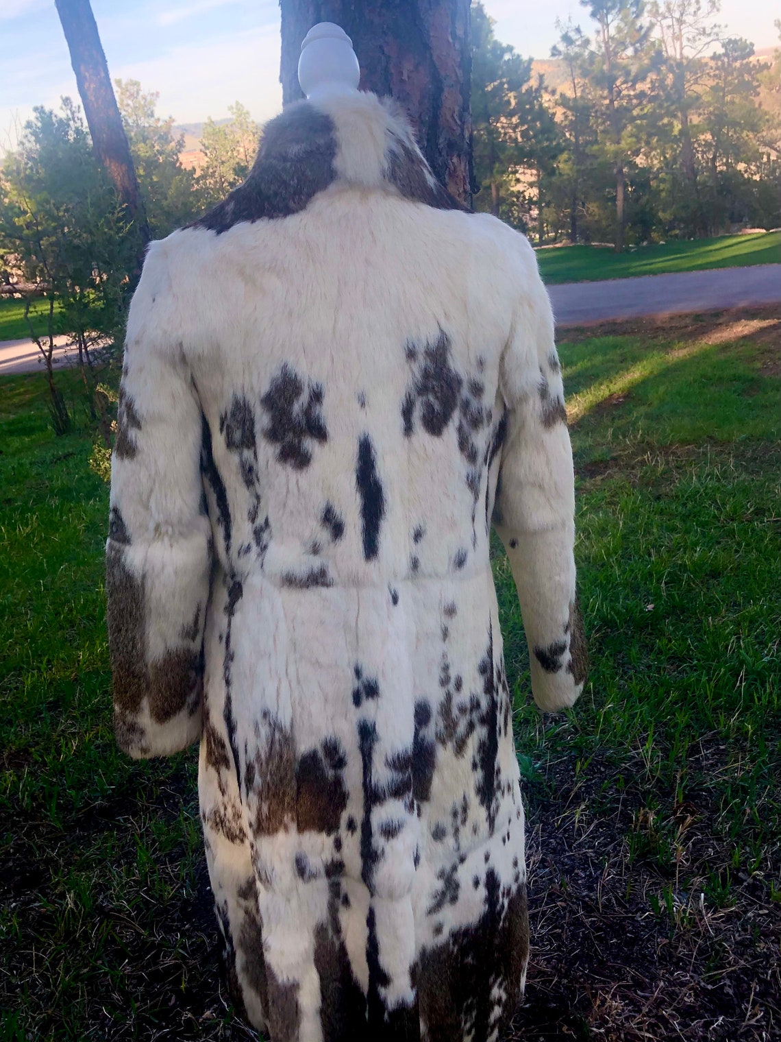 Vintage full length rabbit fur coat Cruella de Vil inspired Etsy