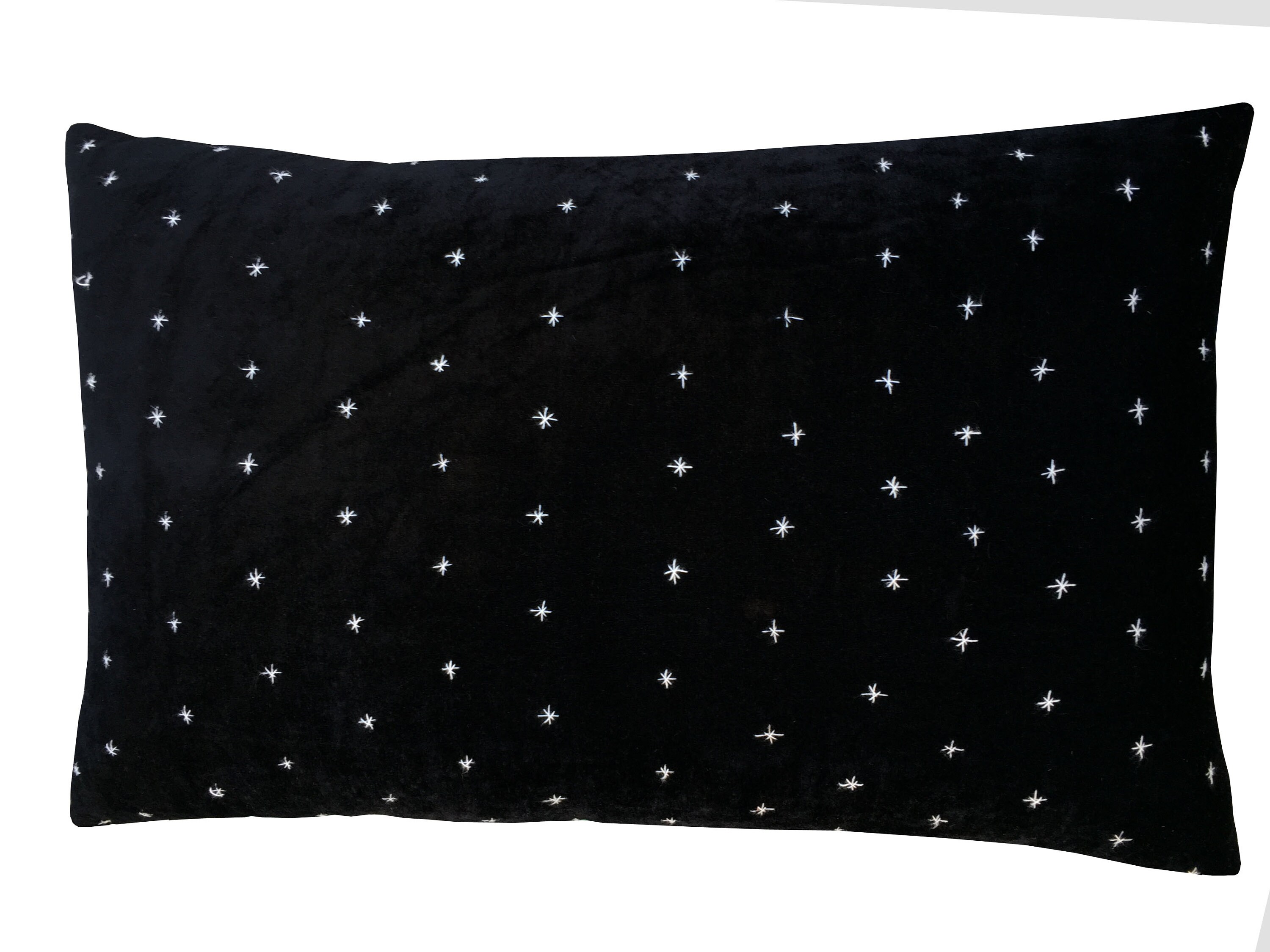Black Velvet Throw Pillow Cover set of 2 Starry Hand Stitched Home