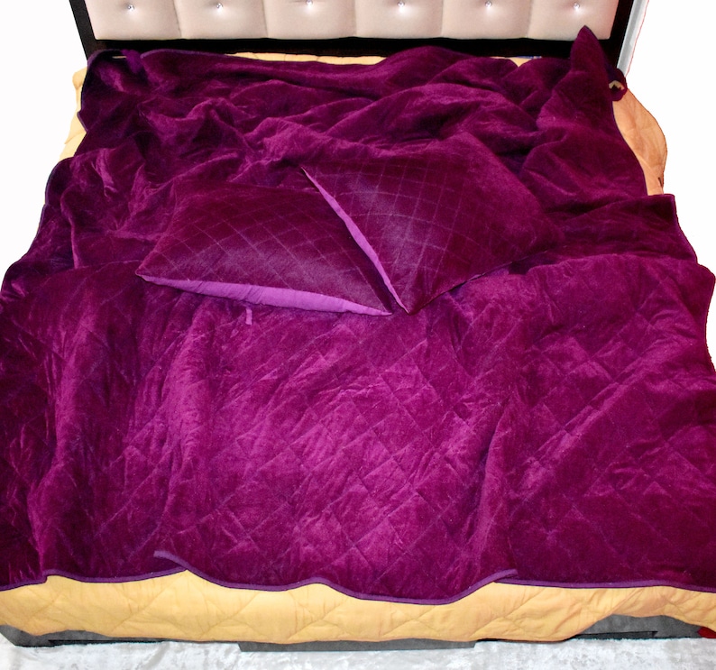 Purple Velvet Diamond Quilt King Blanket Weighted Bedding Sets Baby