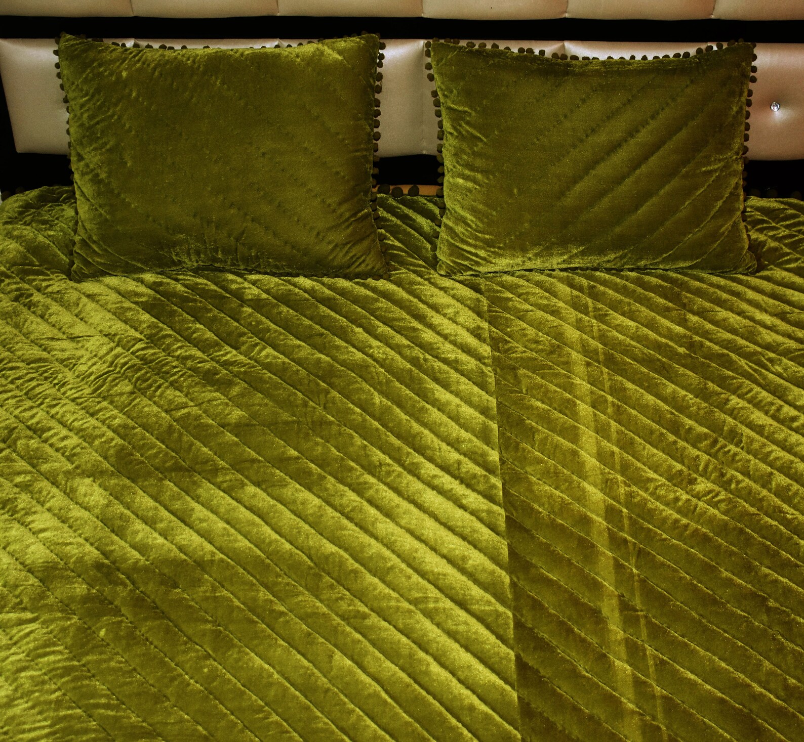 Olive Green Velvet Quilt King Comforter Bedspread Blankets Etsy