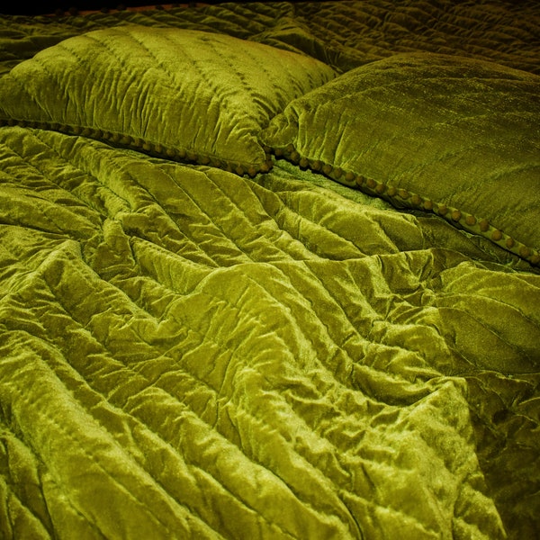 Green Velvet Duvet Cover Etsy