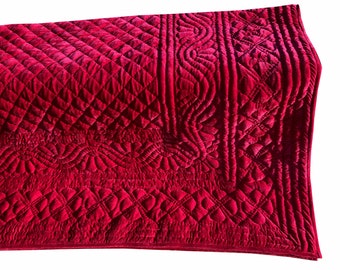 Fuchsia Velvet Quilt Comforter Blanket Bedspread King size throw Bedding Gifts Euro shams Wedding Gifts Mother's day gift