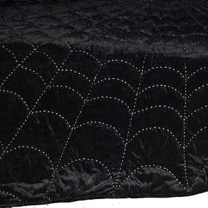 Black Velvet Quilt: King Comforter, Hand Stitched Tassels