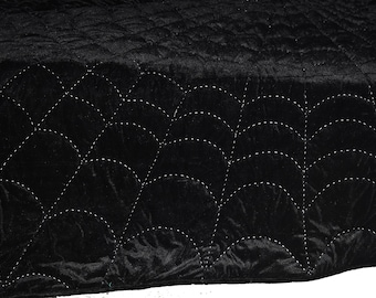 Black Velvet Quilt King Comforter Spider Bedspread Blankets Bedding set Quilt for sale Customized Personalized Father&#39;s day gift