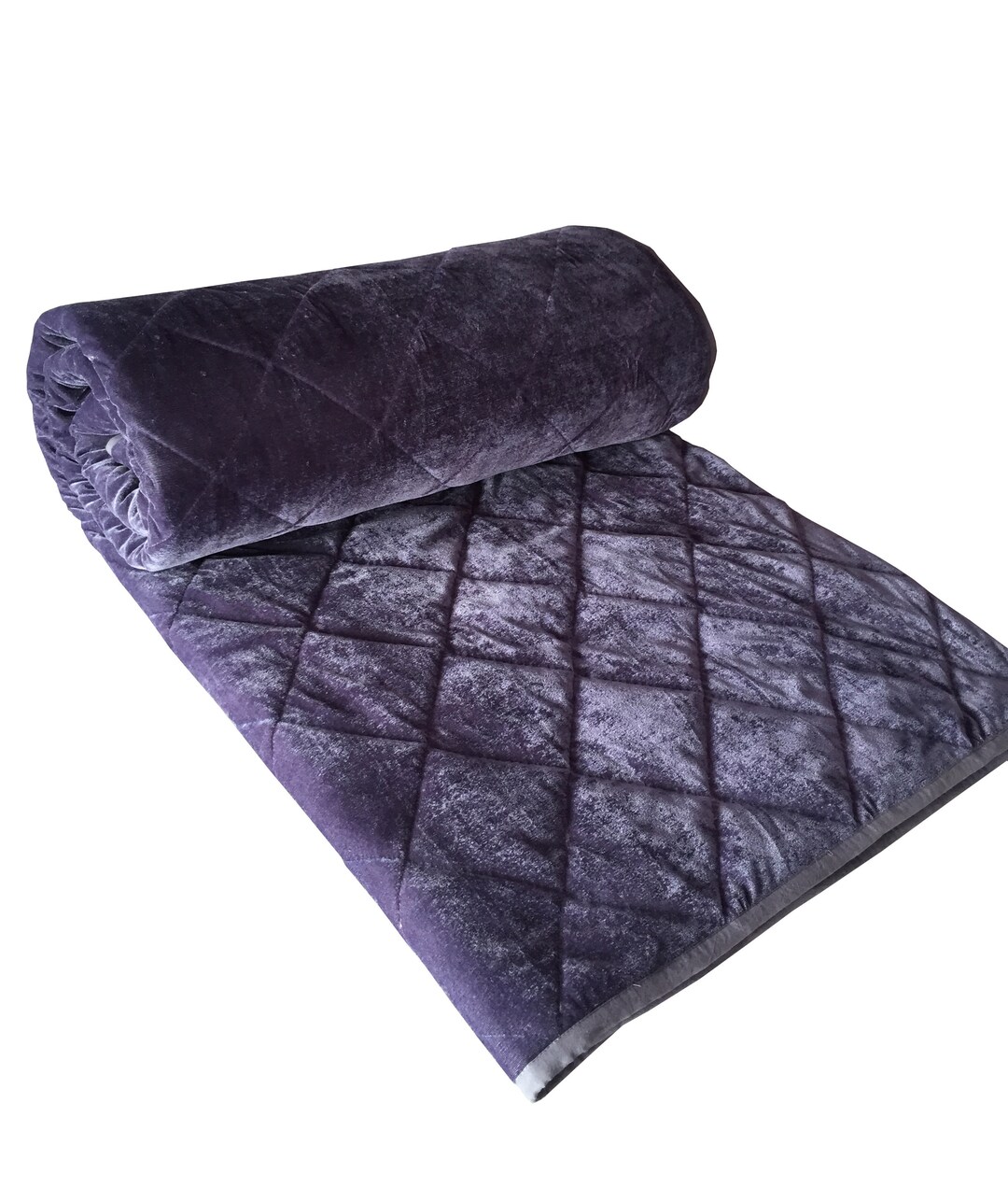 Grey Velvet Comforter King Quilt Queen Quilt Twin Quilts Etsy