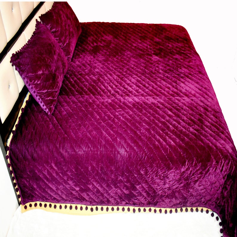 Purple Velvet Quilt King Blanket Velvet Comforter Bedspread Weighted
