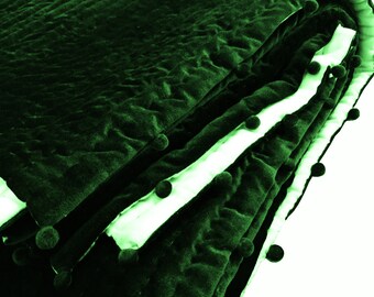 Emerald Green Velvet quilt king size and 3 euro shams 26x26, Father&#39;s day gift