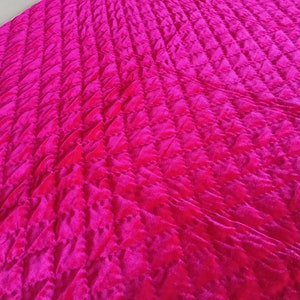 Fuchsia Velvet Quilt Comforter Blanket Bedspread King size throw Bedding Gifts Euro shams Wedding Gifts Father&#39;s Day gift