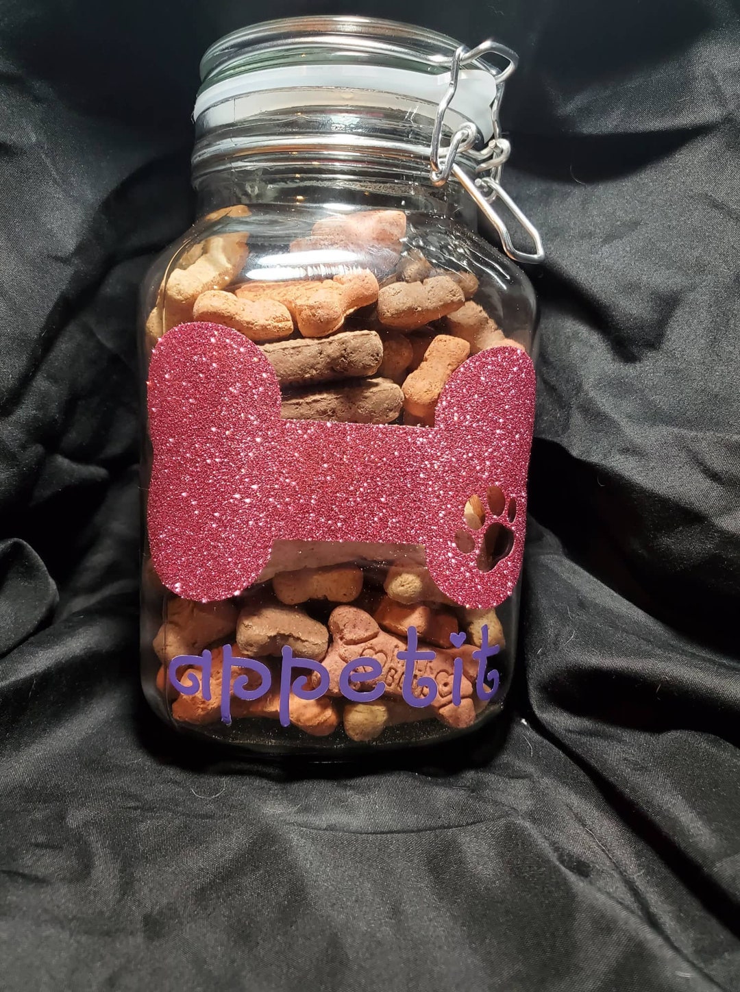 Bone Appetit Dog Treat Jar Etsy