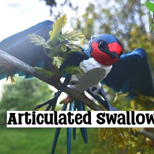 Gelenkschwalbe Modell 3D gedruckter Vogel - Flexi Schwalbe - Vogel Ornament Ausstellungsstück - Vogel Fidget