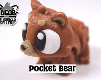 Articulated Bear Fidget Model – Flexible 3D Printed Bear Pocket Animal – Sensory Desk Pet