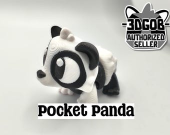 Articulated Panda Fidget Model – Flexible 3D Printed Panda - Pocket Animal – Sensory Desk Pet