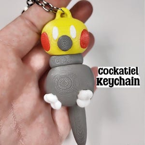 Articulated Cockatiel Keychain: 3D Printed Bird Fidget