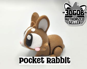 Gelenk-Kaninchen-Fidget-Modell - Flexibler 3D gedruckter Hase - Taschentier - Sensorisches Schreibtisch-Haustier