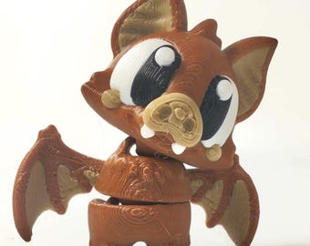 Articulated Bat Fidget Model – 3D Printed Bat Pocket Animal