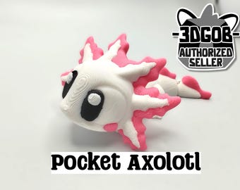 Articulated Axolotl Fidget Model – Flexible 3D Printed Axolotl - Pocket Animal – Sensory Desk Pet