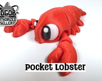 Articulated Lobster Fidget Model – Flexible 3D Printed Lobster Pocket Animal – Sensory Desk Pet