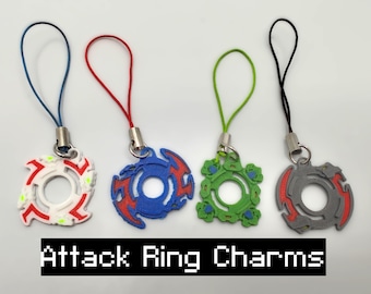 Anime-Inspired Attack Ring Charm – 3D Printed Keychain