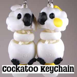 Articulated Cockatoo Keychain: 3D Printed Bird Fidget