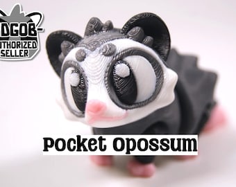Articulated Opossum Fidget Model – Flexible 3D Printed Opossum Pocket Animal – Sensory Desk Pet