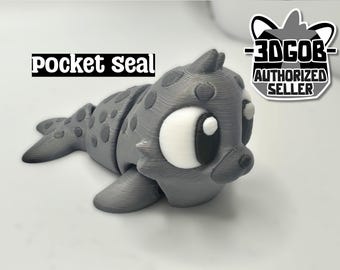 Articulated Seal Fidget Model – Flexible 3D Printed Seal - Pocket Animal – Sensory Desk Pet