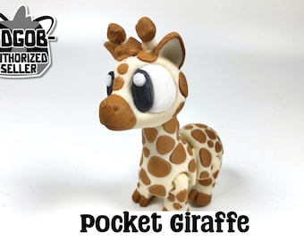 Articulated Giraffe Fidget Model – Flexible 3D Printed Giraffe Pocket Animal – Sensory Desk Pet