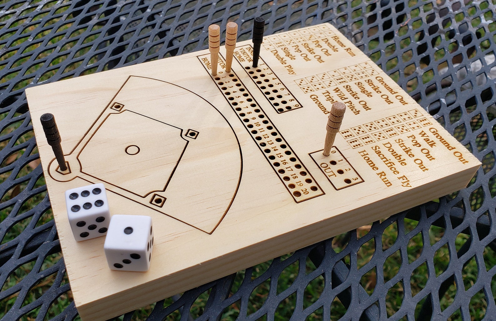 Wooden Baseball Dice Game Etsy