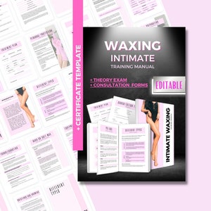 Intimate Waxing Training Manual Editable.Hair Removal.Female Brazilian,Bikini Wax Guide.Theory Exam.Instant Download.PDF Training Ebook.