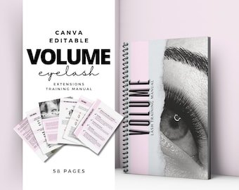 Volume Lash manual,Training Manual,Russian,Hybrid,Handmade Fans, Editable,Certificate, Tutor, Student