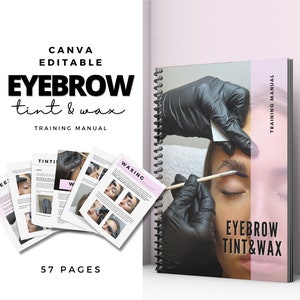 Eyebrow Waxing and Tinting Training Manual for Trainers,Tutors,Students,Academies.Editable Ebook,Brow Tech.Brow Wax and Tint Course Template image 1