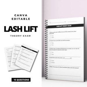 Lash Lifting Schüler Theoretische Prüfung zur Zertifizierung,Test,Akademie,Schule,PDF,Instant,Lernen,Lehren,Wimpernheben,Theorie Prüfung,Lash Test.