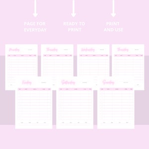 Daily Weekly Appointments Pink Printable, Lash Extensions, Beauty Pages, Lash Planner Pages. Instant Download. image 3