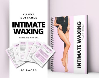 Handleiding voor intieme waxtraining bewerkbaar. Ontharing. Vrouwelijke Braziliaanse, bikini-wasgids. Theorie-examen. Direct downloaden. PDF-trainingsboek.