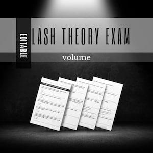 Volumen Wimpernverlängerung Schüler Prüfung zur Zertifizierung. Theoretische Prüfung. Wimpern Test. Volumen-Quiz. Bearbeitbare Volumen-Wimpern-Theorie-Prüfung