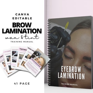 Brow Lamination,Waxing Training manual.Eyebrow Tint.Editable Template.Learn.Teach.Students.Theory exam.Certificate Template.Printable Ebook