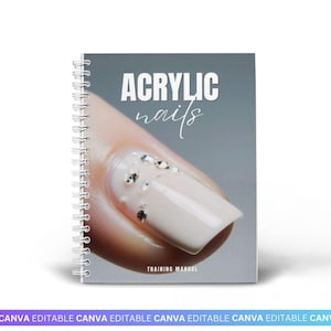 Manuale di formazione sulle unghie acriliche, guida alle estensioni delle unghie modificabili, tecnico delle unghie, nail art, modello del corso di unghie per studenti, formatori, guida alla manicure
