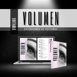 Spanish Volume Lash Extension Training Manual.Editable Lash Guide for Students Trainers, Academies.Lash Online Training.Lash Ebook Template.